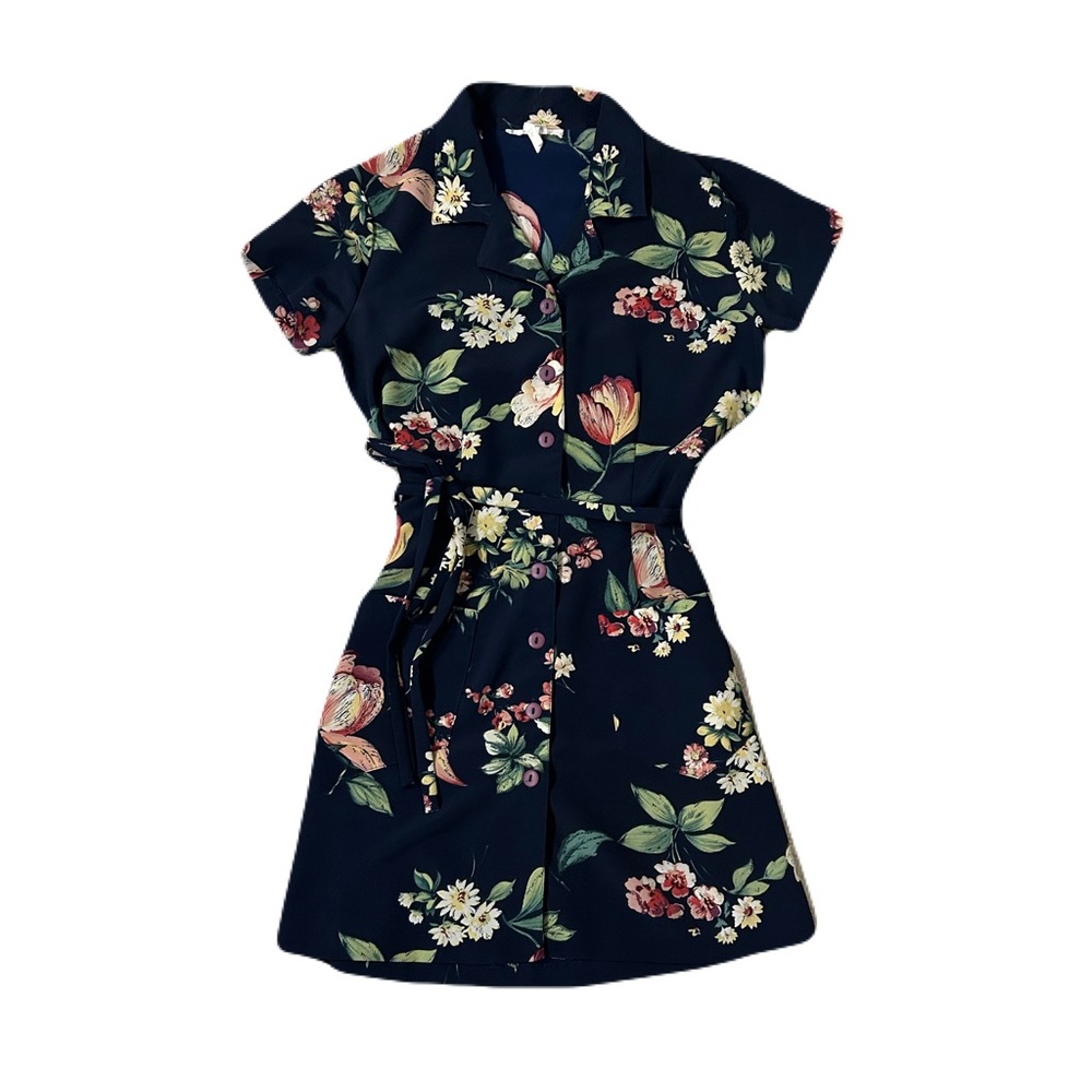Rampage Vintage Floral Collared Mini Dress
